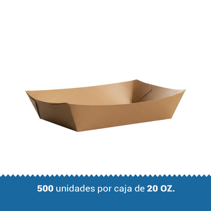 Bandejas kraft 20oz