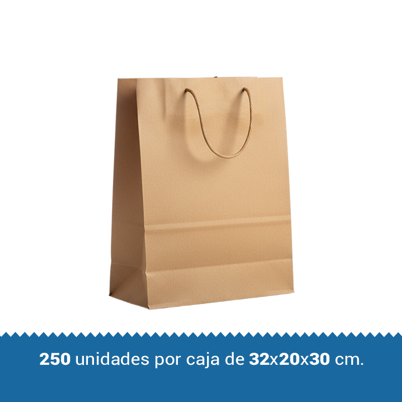 BOLSA KRAFT CON MANILLAS 32X20X30