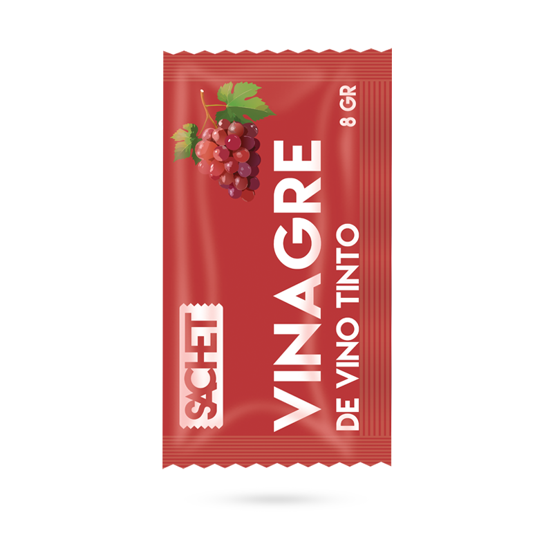 Vinagre de vino tinto en Sachet 8gr – Caja de 500 unidades